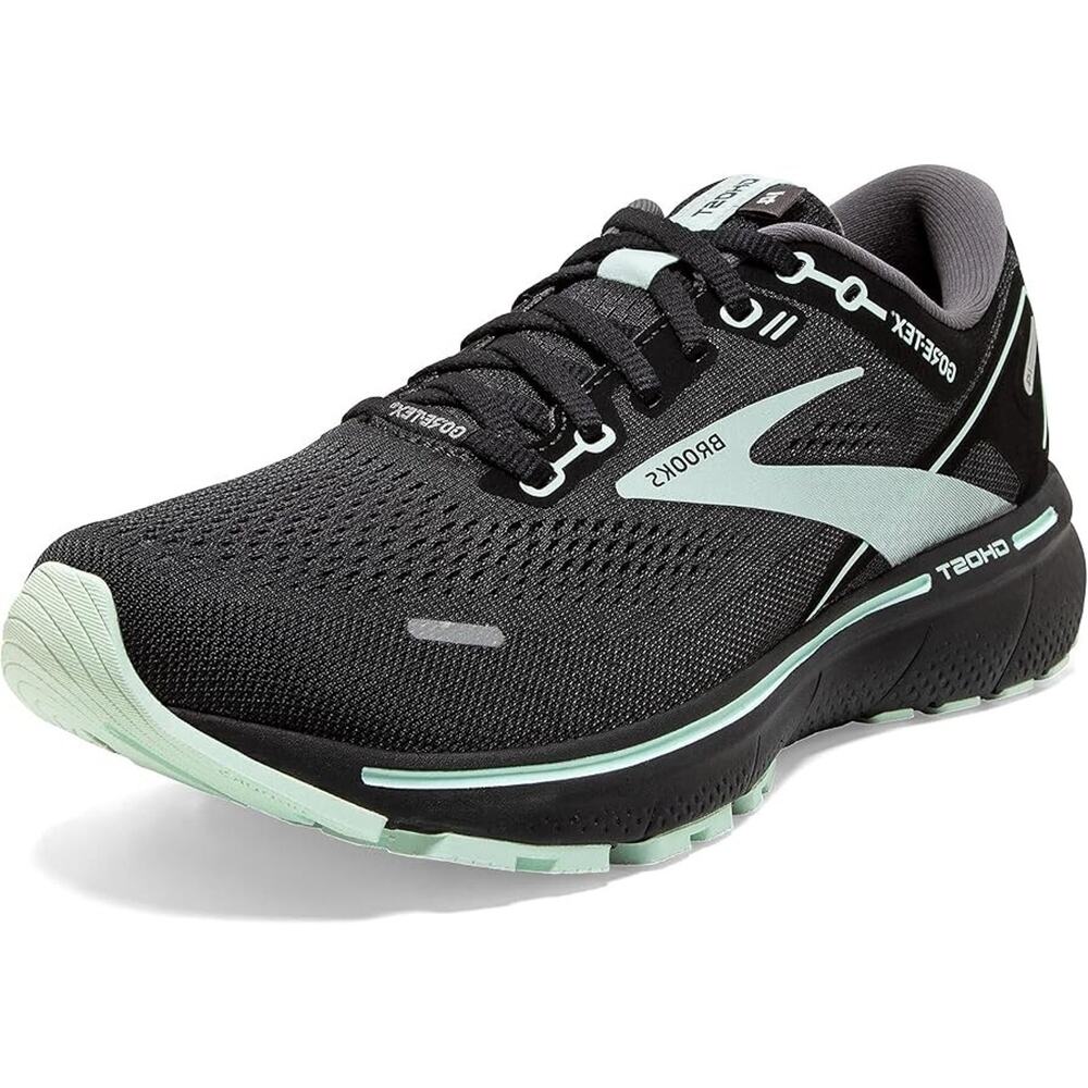 Brooks Black and Mint Women's Sneakers